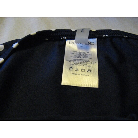 Lands End Navy Blue Polka Dot Bikini Bottom  Women Swim Panties Size 18 NWOT - Picture 3 of 3
